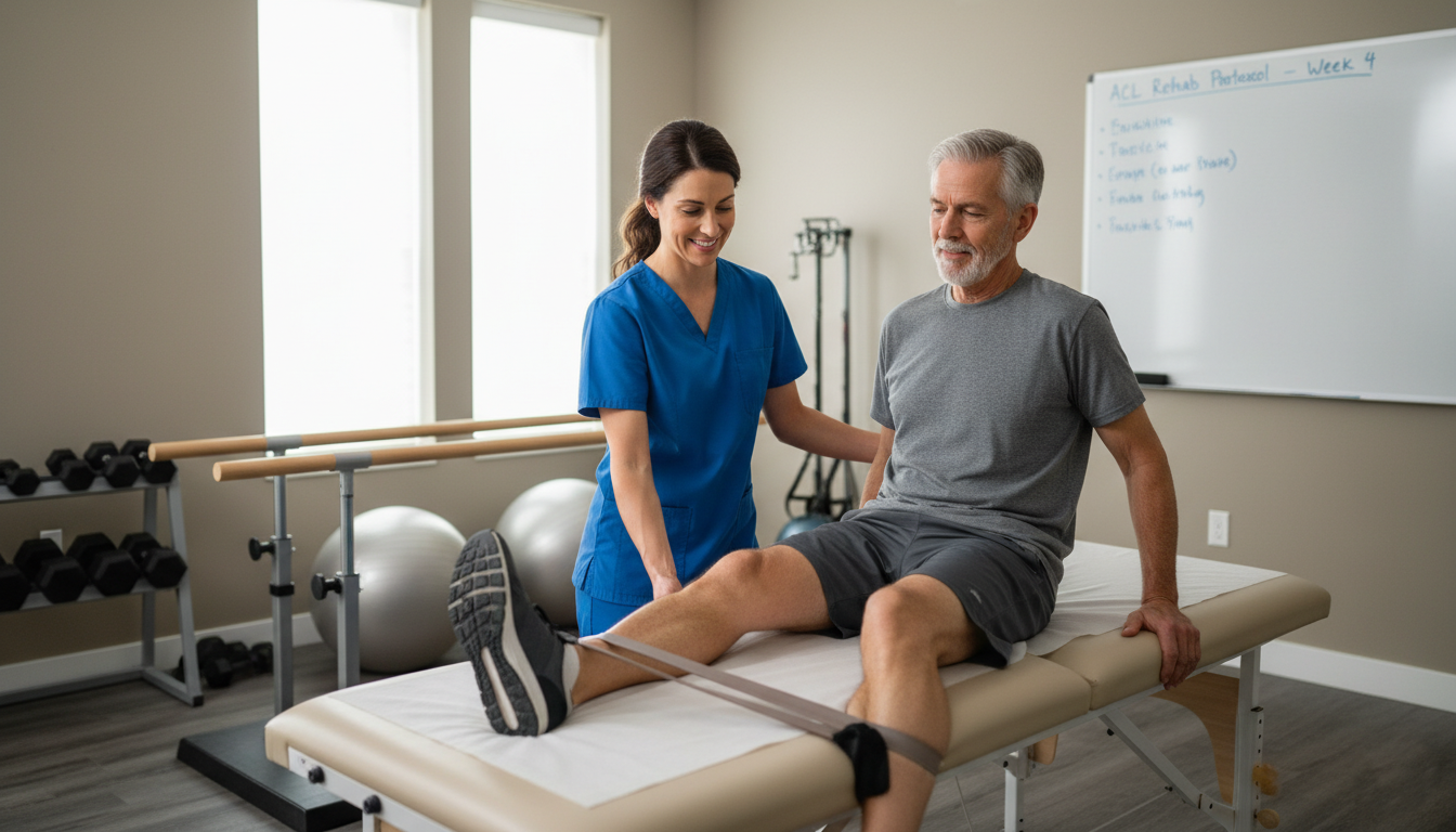 Physical therapy exercises for ACL tear recovery to improve knee strength and stability