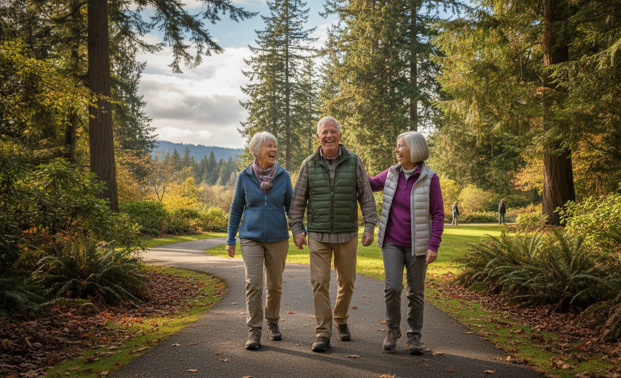 Older adults enjoying an active outdoor lifestyle in Salem, Oregon.