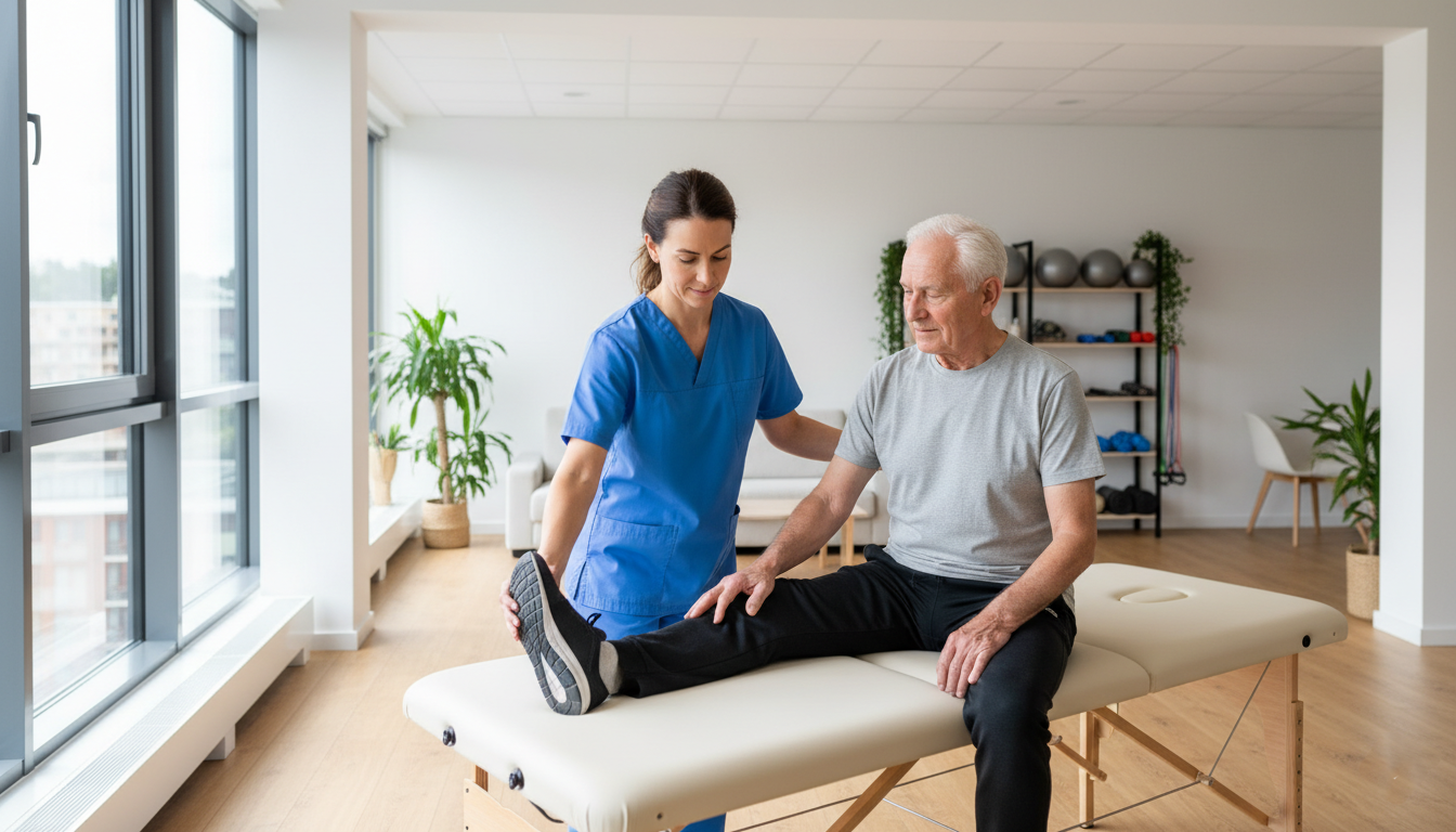 Physical therapy session for chronic nerve pain treatment in Salem Oregon clinic