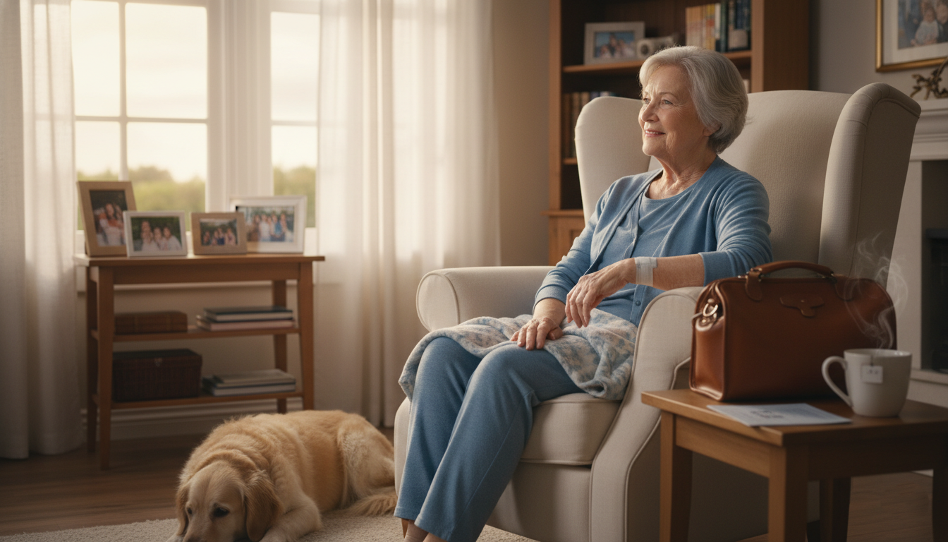 Senior feeling comfortable and independent after completing in-home lab testing