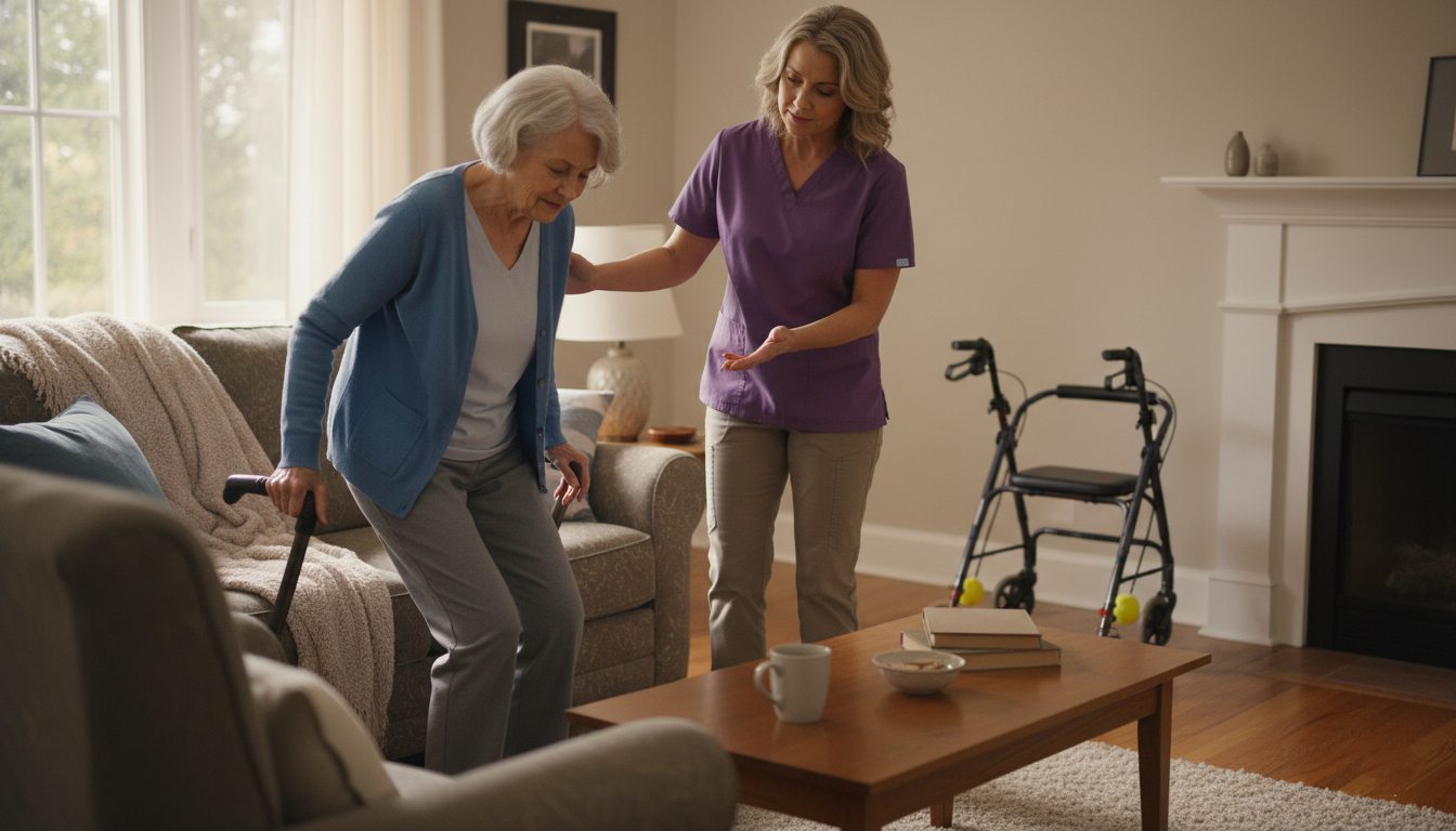 Senior experiencing weakness and balance challenges linked to malnutrition