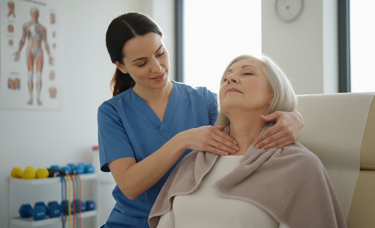Manual physical therapy techniques used to relieve neck pain from cervical stenosis
