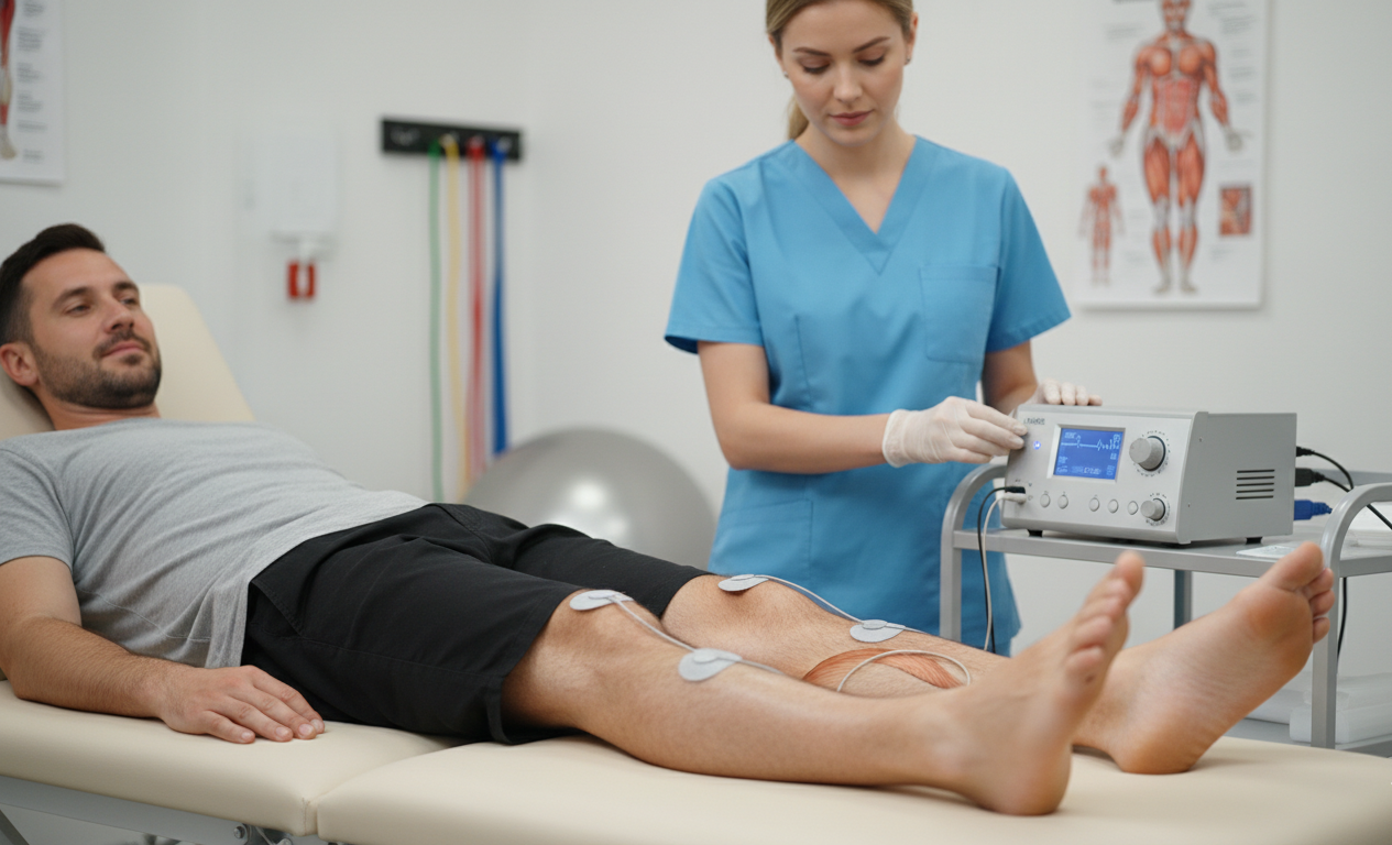 Neuromuscular stimulation therapy for diabetic neuropathy treatment