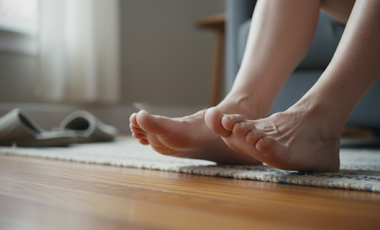 close up of senior feet showing numbness and reduced sensation from neuropathy