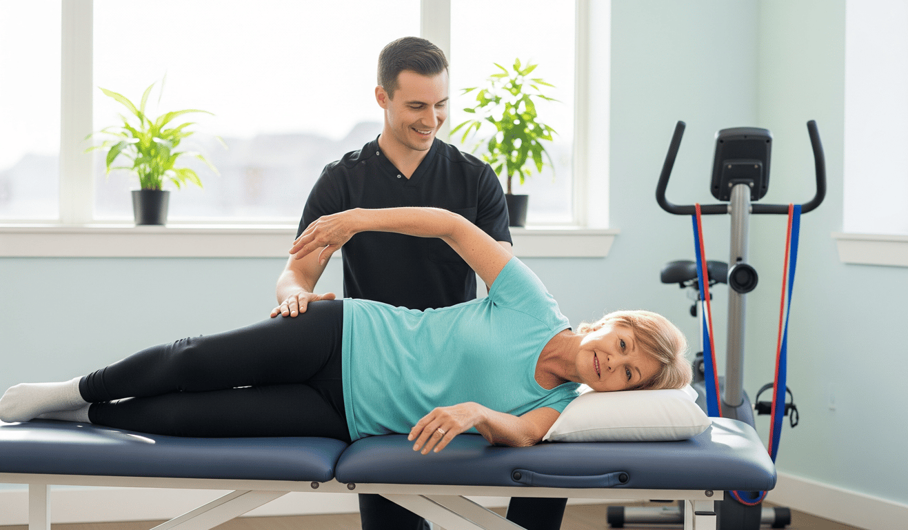 Older woman receiving hands on treatment for disc related back pain in Salem, Oregon
