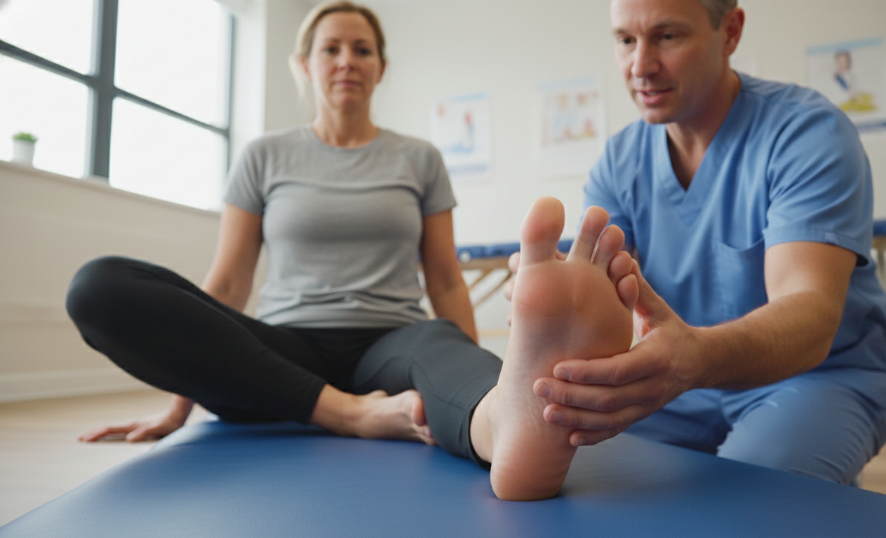 Physical therapy toe-spreading exercise for Morton’s neuroma strengthening