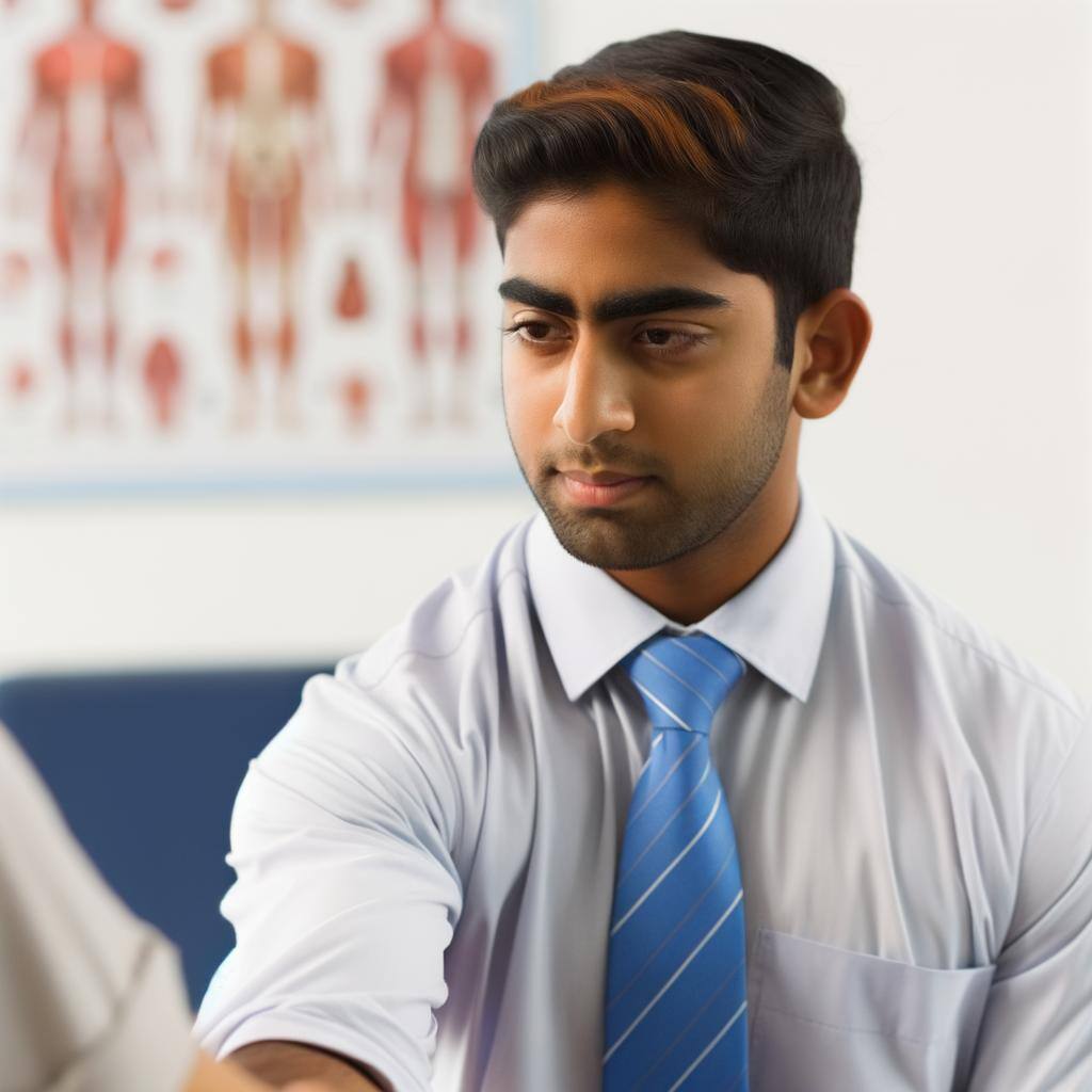 male physical therapist close up professional guidance