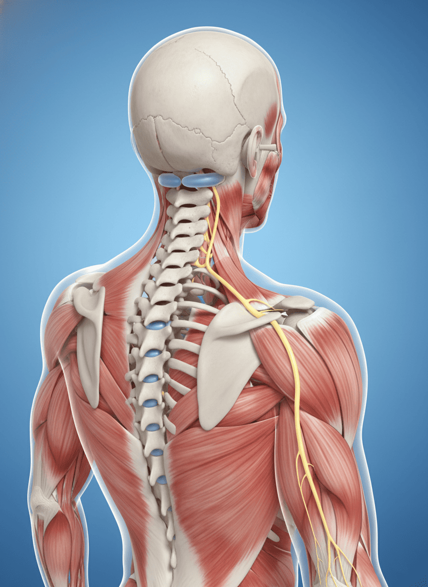 cervical-radiculopathy-pinched-nerve-neck-medical-illustration